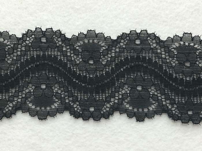 Entredos de nylon en negro de 5ctm de ancho